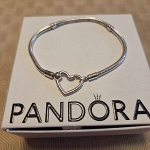 Pandora Silver Heart Charm Bracelet